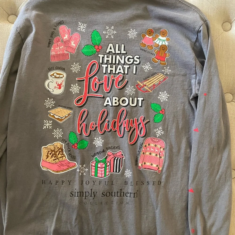 size medium super cute gray simply southern long sleeve shirt! - Picture 3 of 3